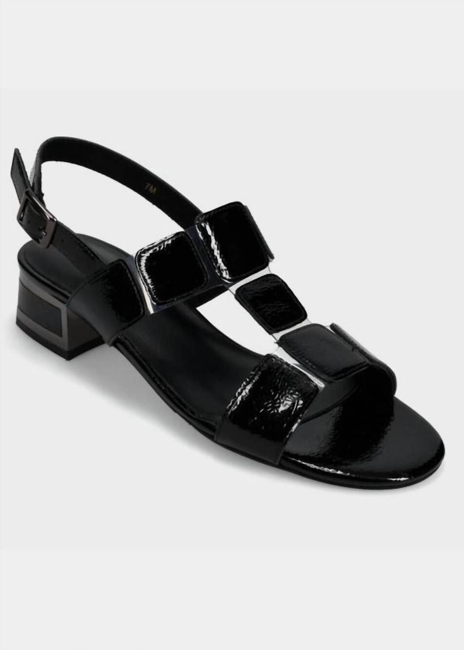 NEW VANELI women's hatty t strap sandals in black naplak